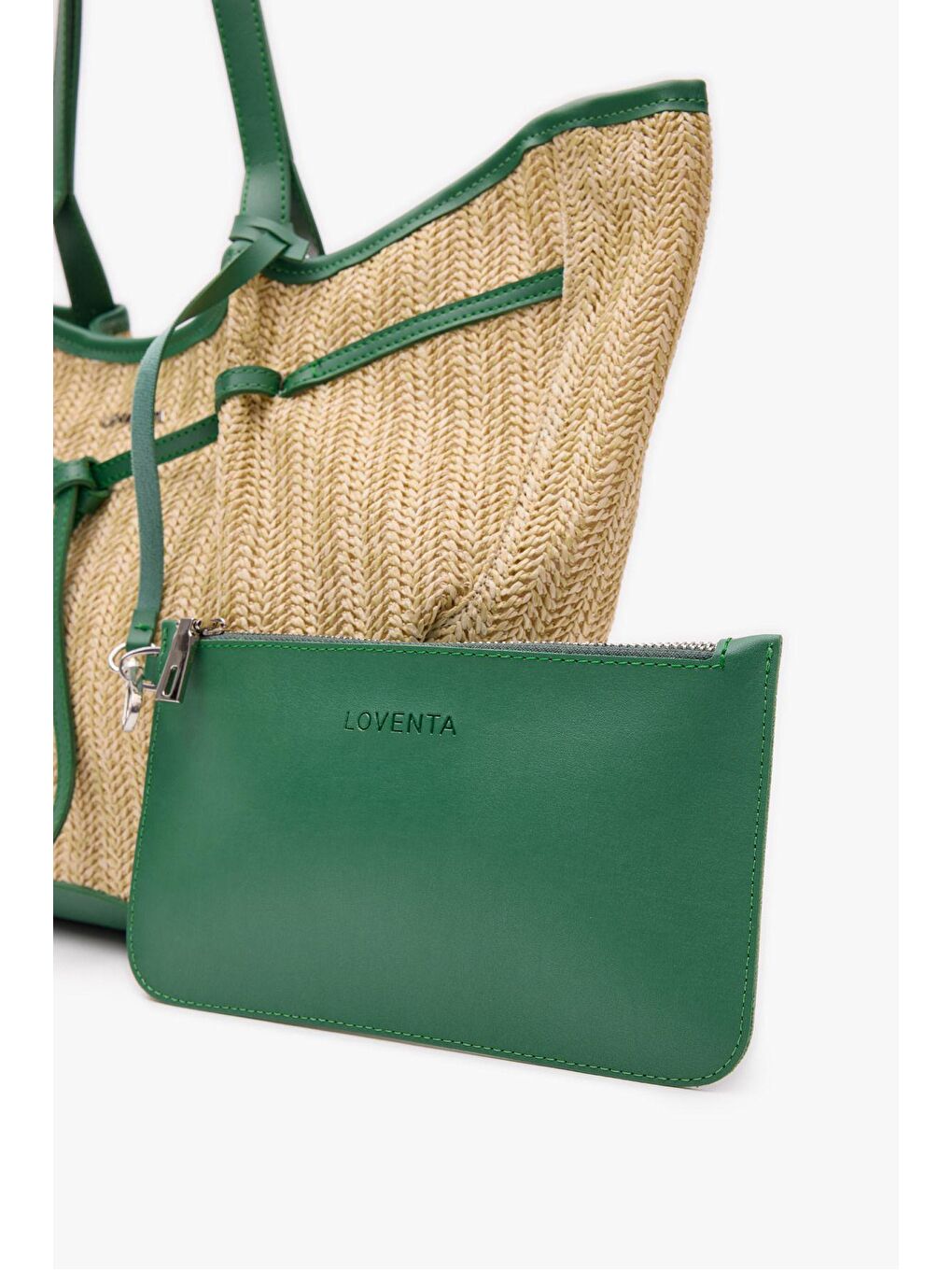 Large Tote Bag Hasır & Yeşil Niesha Allure-Mer-4