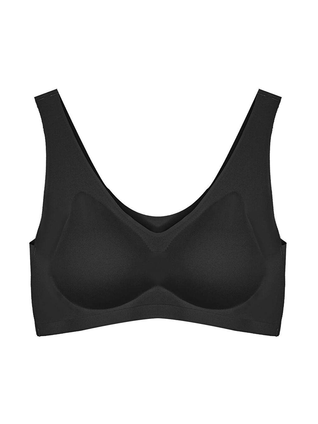 Siyah Dikişsiz Lazer Kesim Sütyen Çıkarılabilir Pedli Kadın Hayalet Sütyen