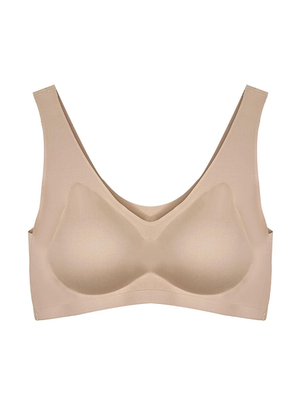 Kahverengi Dikişsiz Lazer Kesim Sütyen Çıkarılabilir Pedli Kadın Hayalet Sütyen