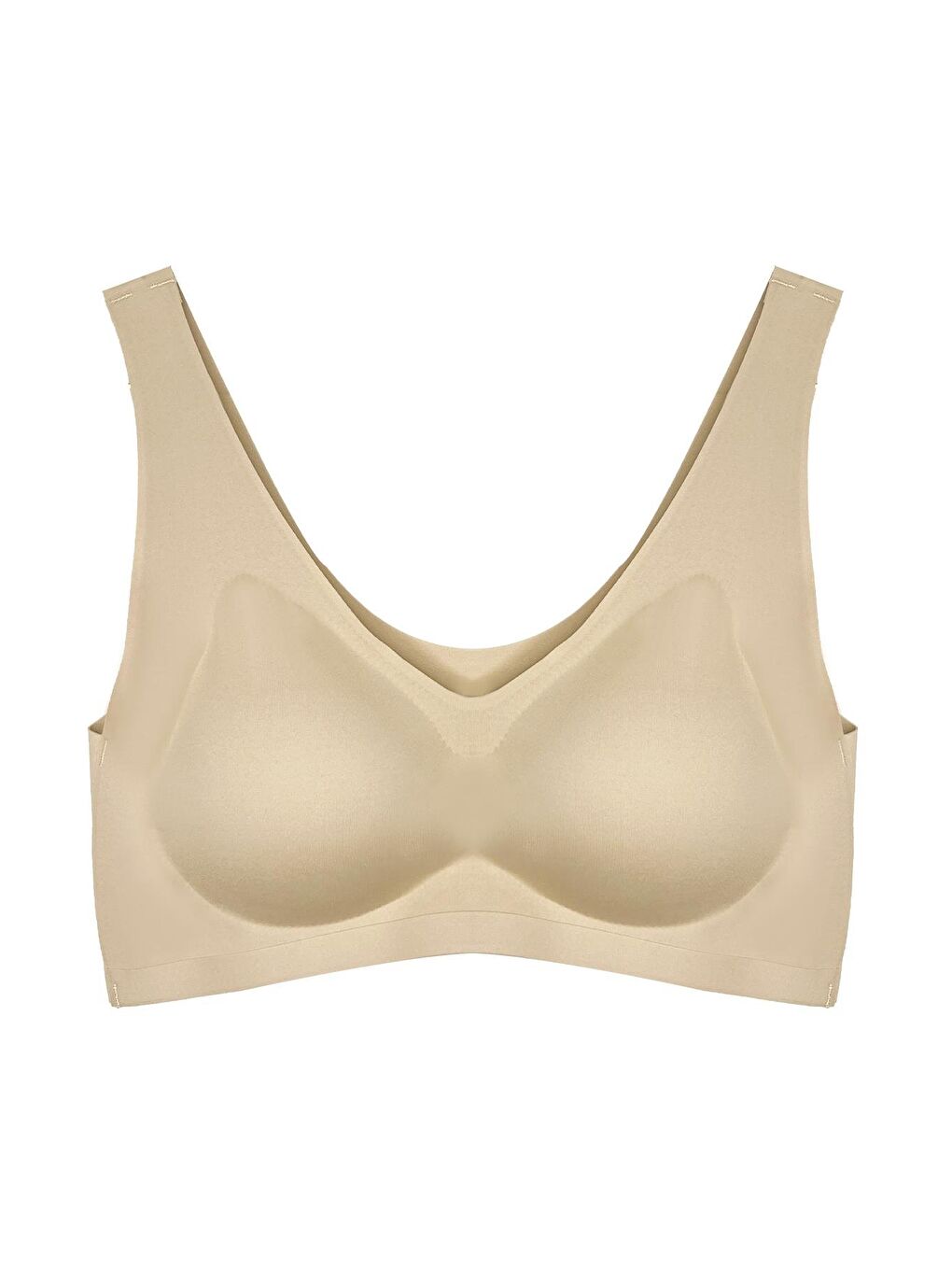 Bej Ten Dikişsiz Lazer Kesim Sütyen Çıkarılabilir Pedli Kadın Hayalet Sütyen