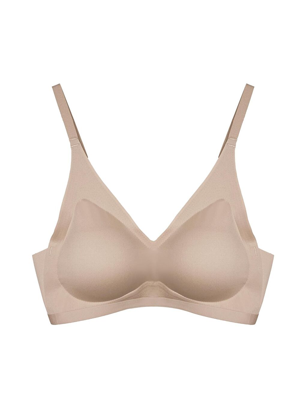 Kahverengi Lazer Kesim Dikişsiz Sütyen Çıkarılabilir Pedli Hayalet Sütyen Agraflı Ayarlanabilir Askı