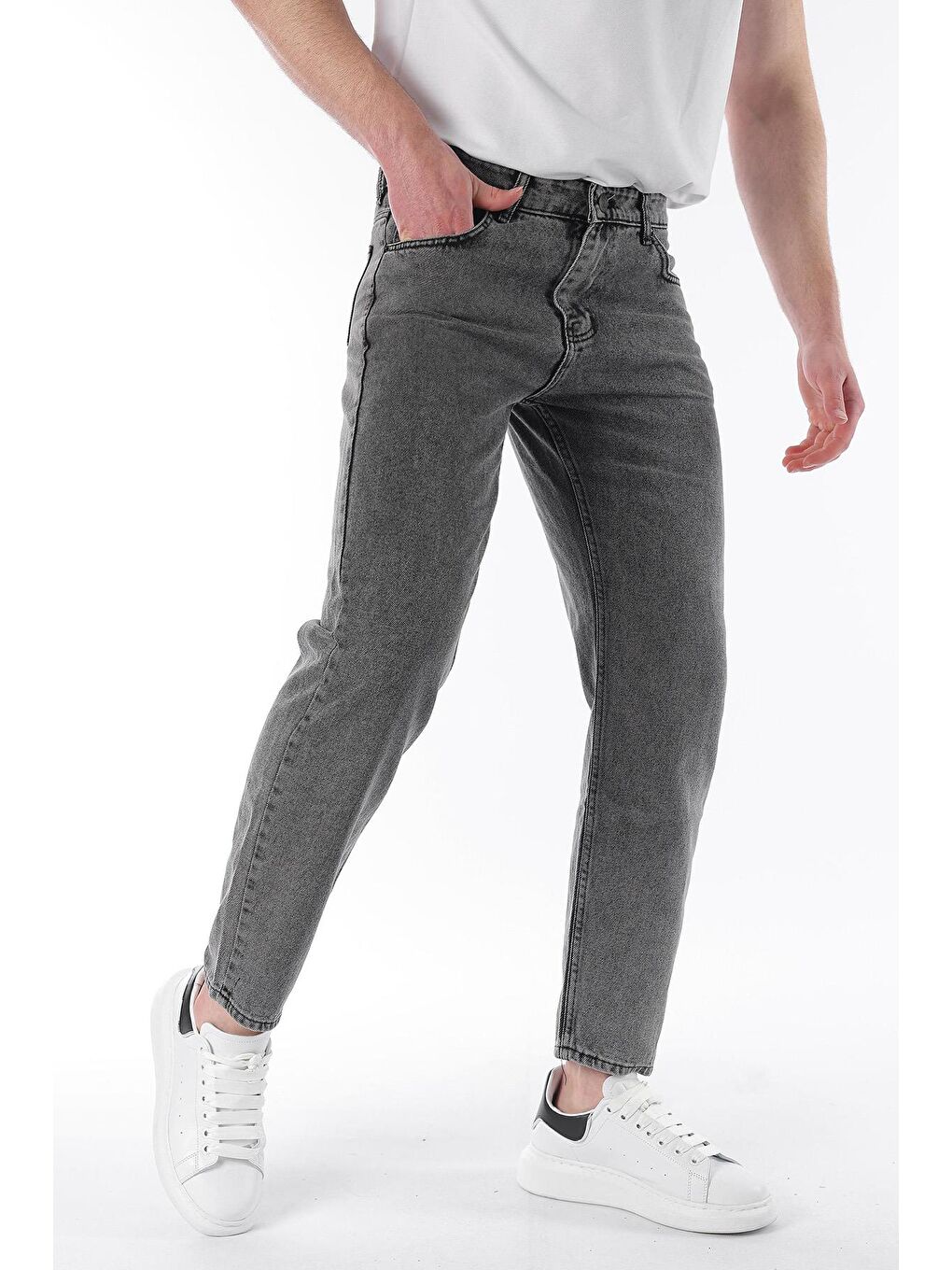 Antrasit Rahat Kesim Erkek Jean Pantolon E7404-4
