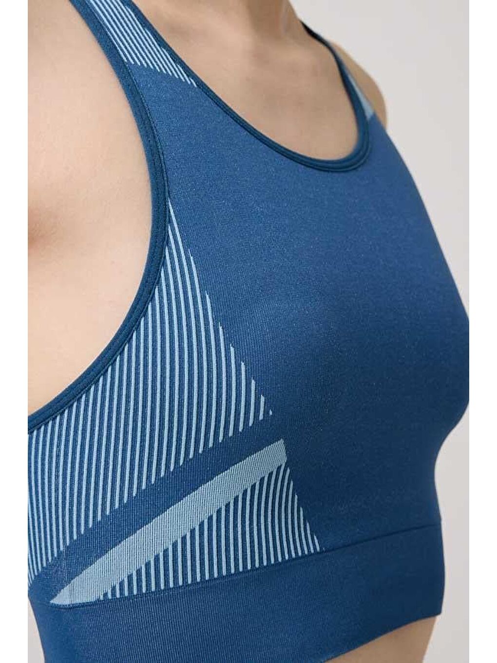 Turkuaz Seamless Sporcu Kalın Askılı Balensiz Kadın Crop Top Büstiyer-5