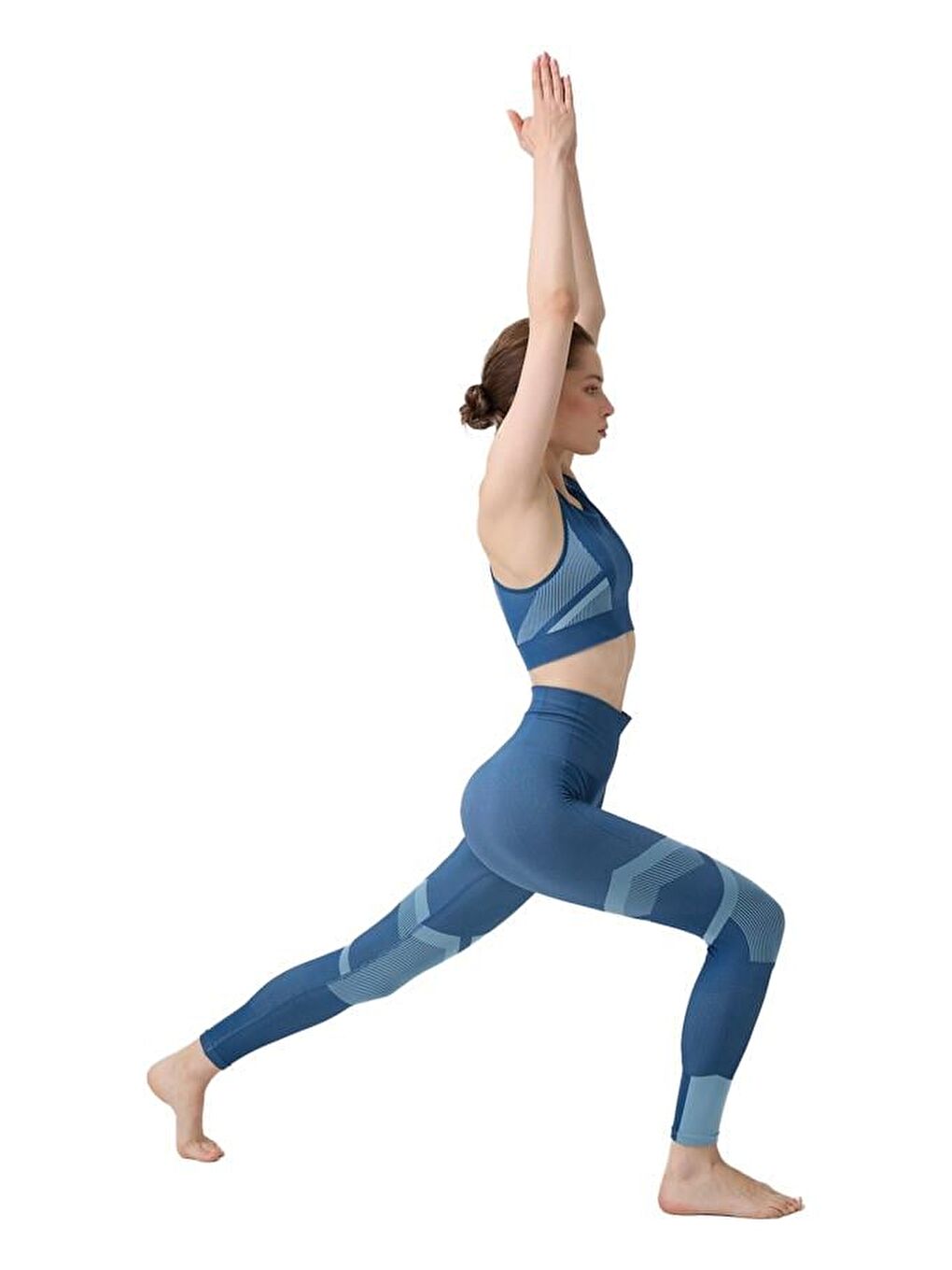 Turkuaz Seamless Sporcu Yüksek Bel Kadın Mavi Tayt