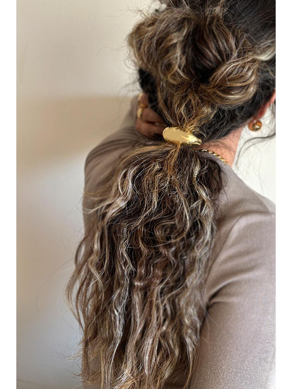 Sarı Kubbe Metal At Kuyruğu Tokası-2