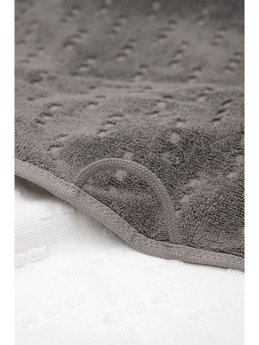 Pera 2'li Mutfak Havlusu %100 Pamuk Pike-Bukle Krem-Antrasit 50X70 Cm-3