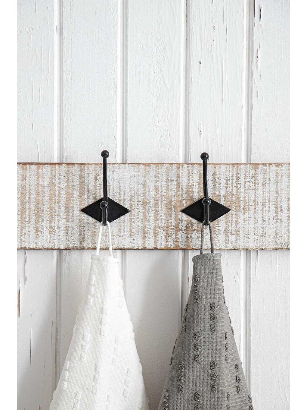 Pera 2'li Mutfak Havlusu %100 Pamuk Pike-Bukle Krem-Antrasit 50X70 Cm-5