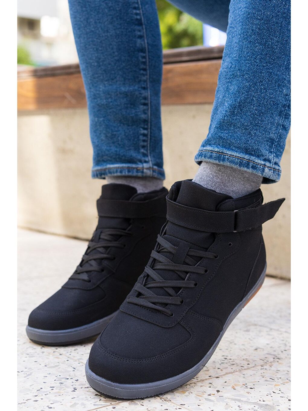 NEVIS HI 2PR Siyah Erkek High Sneaker-1