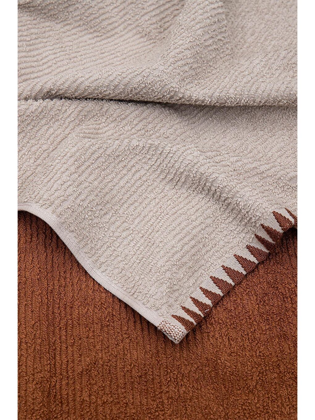 Vera 2'li Mutfak Havlusu %100 Pamuk Bukle-Bukle Bej-Terra 50X70 Cm-2