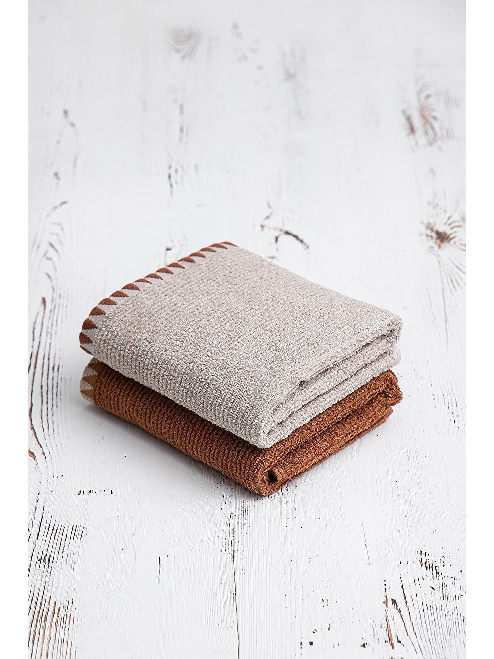 Vera 2'li Mutfak Havlusu %100 Pamuk Bukle-Bukle Bej-Terra 50X70 Cm-6