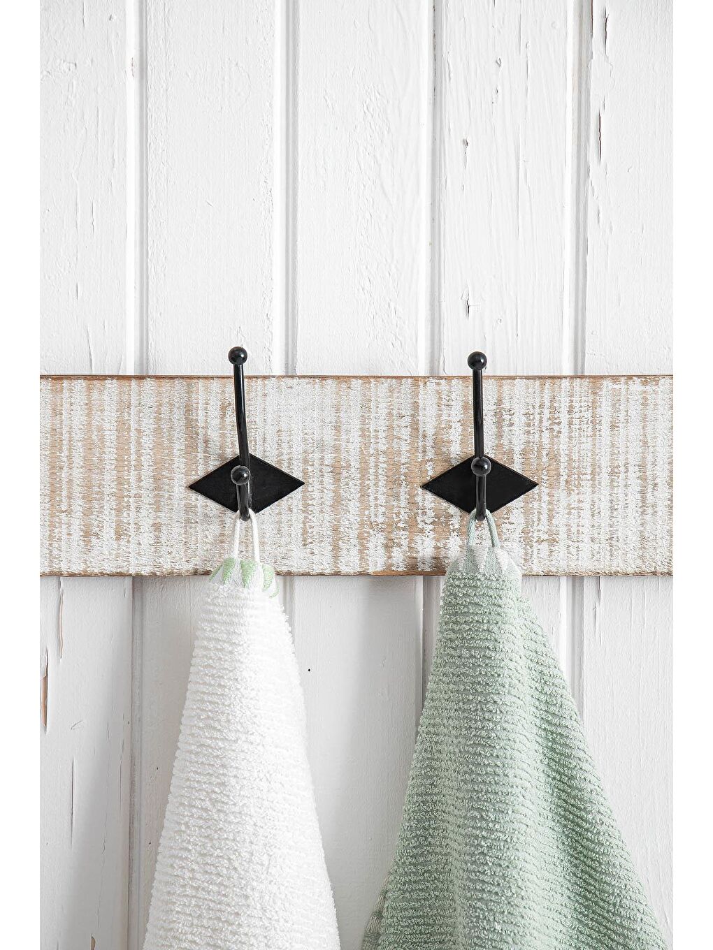 Yeşil Vera 2'li Mutfak Havlusu %100 Pamuk Bukle-Bukle Krem-Mint 50X70 Cm-5