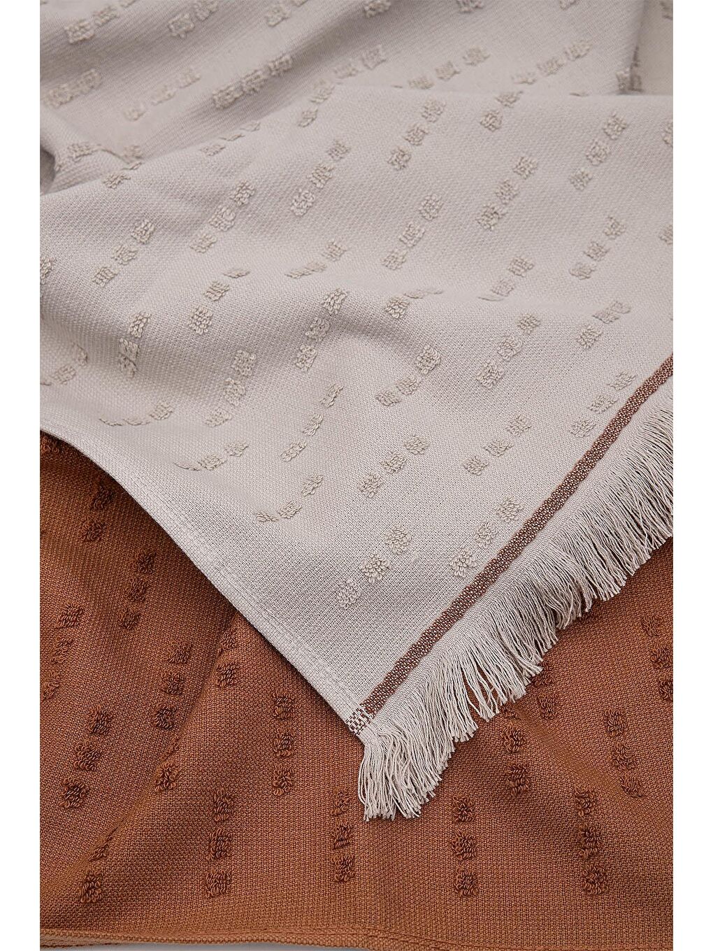 Pera 2'li Mutfak Havlusu %100 Pamuk Pike-Bukle Bej-Terra 50X70 Cm-2