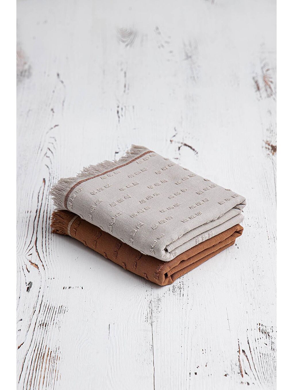 Pera 2'li Mutfak Havlusu %100 Pamuk Pike-Bukle Bej-Terra 50X70 Cm-6