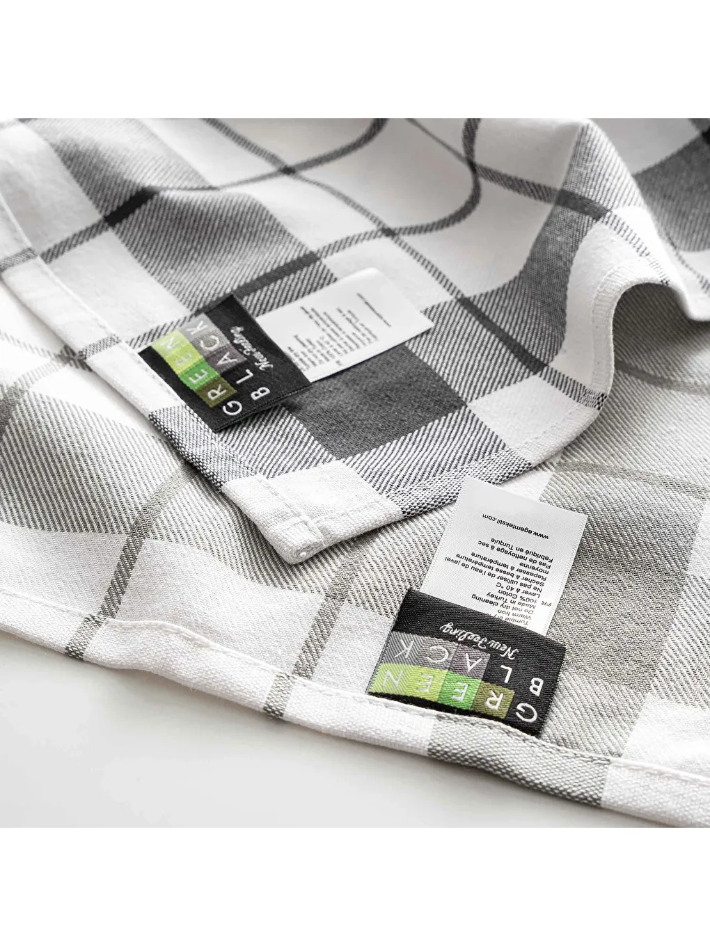 Esila 2'li Kurulama Bezi %100 Pamuklu İplik Boyalı Özel Dokuma Gri-Antrasit 45X65 Cm-1