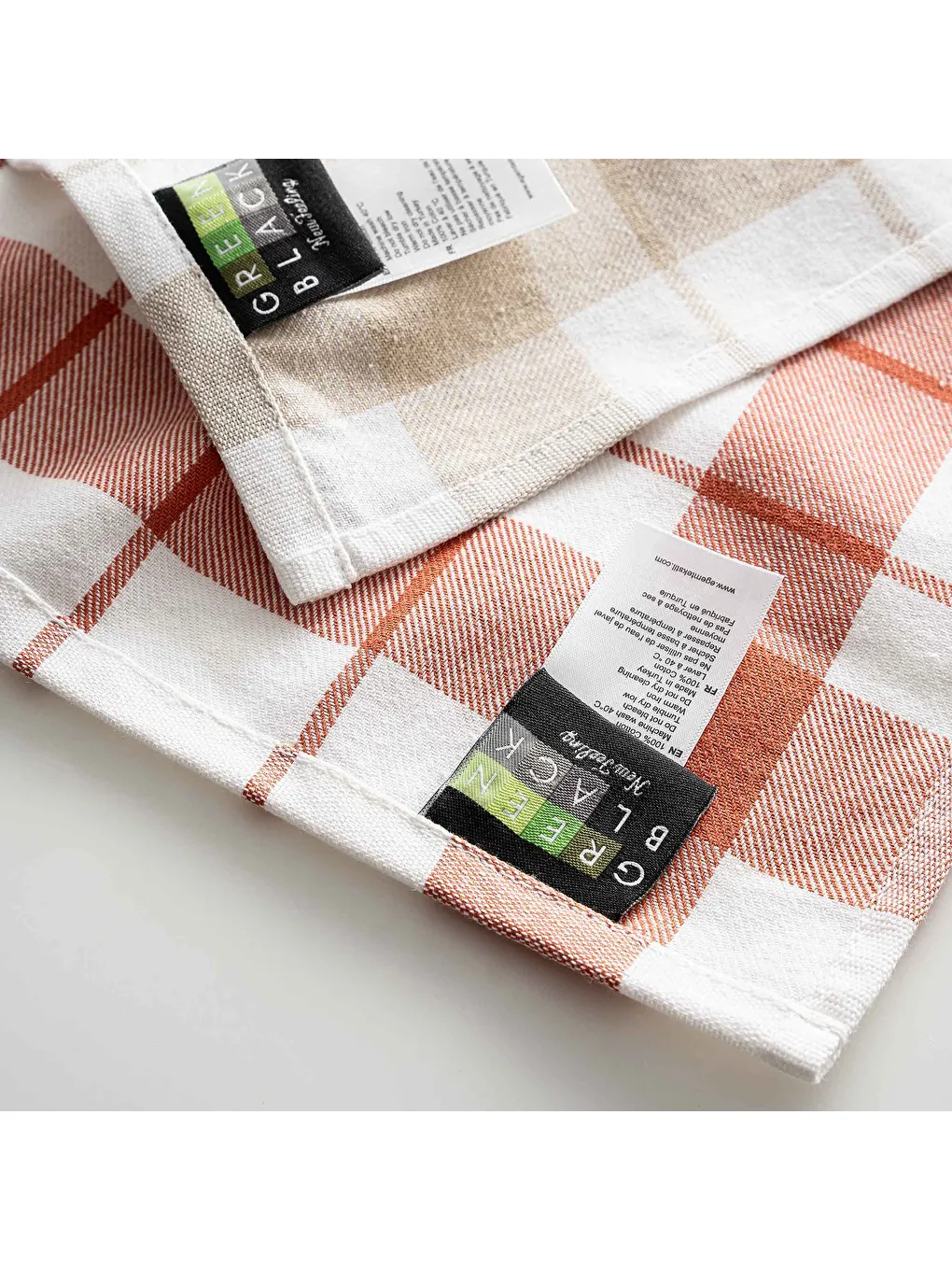 Esila 2'li Kurulama Bezi %100 Pamuklu İplik Boyalı Özel Dokuma Bej-Terra 45X65 Cm-1