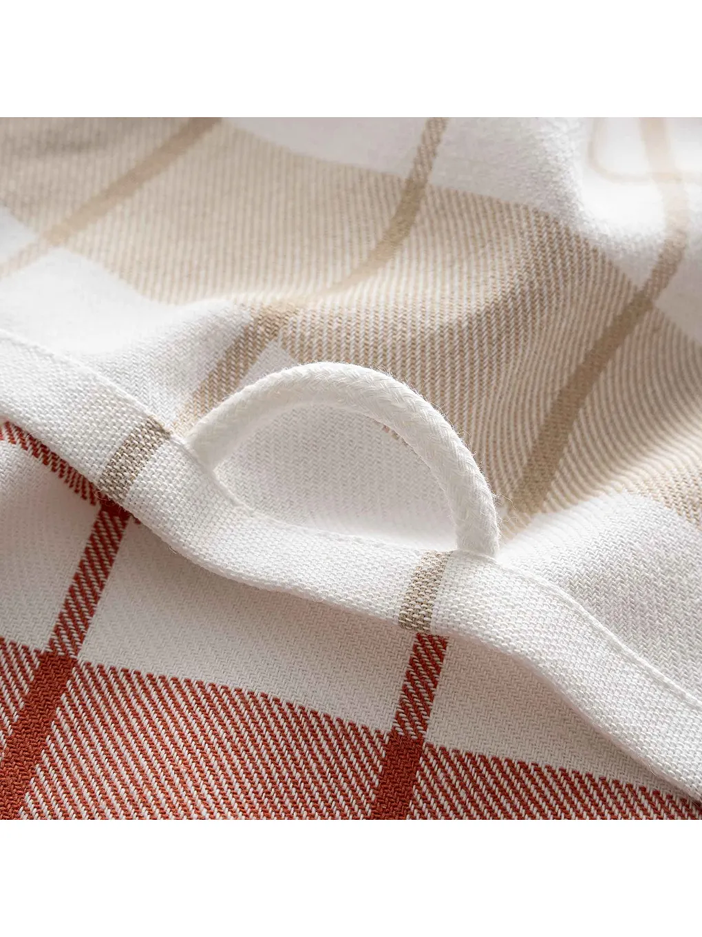 Esila 2'li Kurulama Bezi %100 Pamuklu İplik Boyalı Özel Dokuma Bej-Terra 45X65 Cm-2