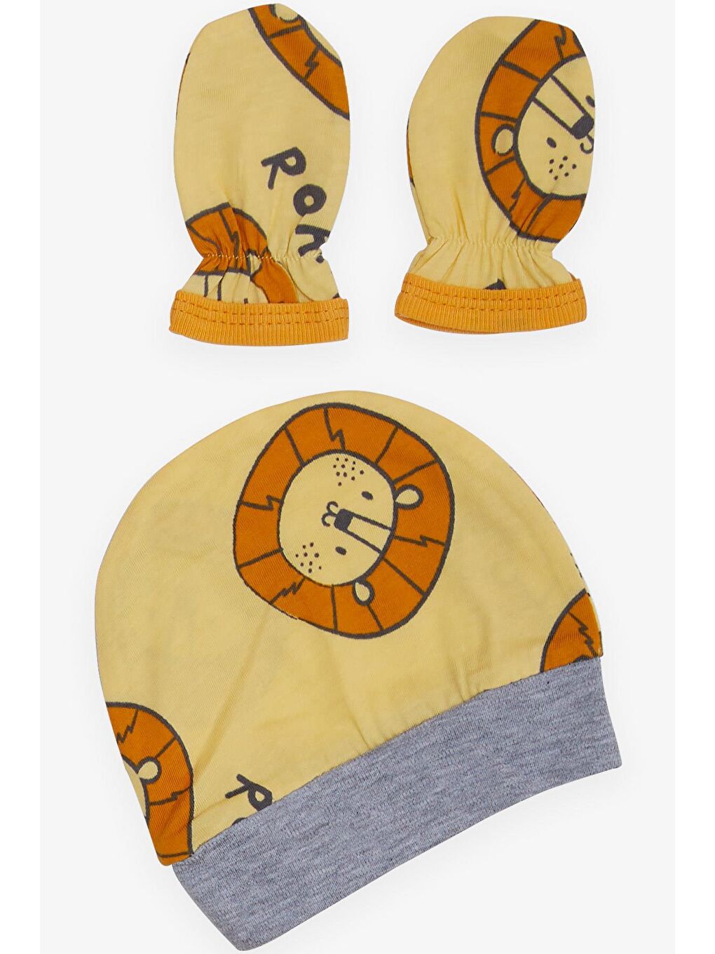 Erkek Bebek Hastane Çıkışı 5 li Aslancık Desenli Sarı (0-3 Ay)-4