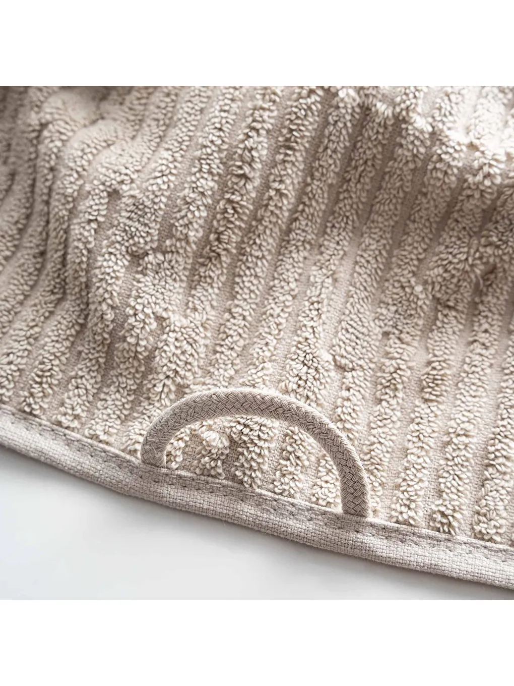 Anisa 3'lü Hamam Havlu Seti %100 Pamuk Penye Jakarlı Bej-2