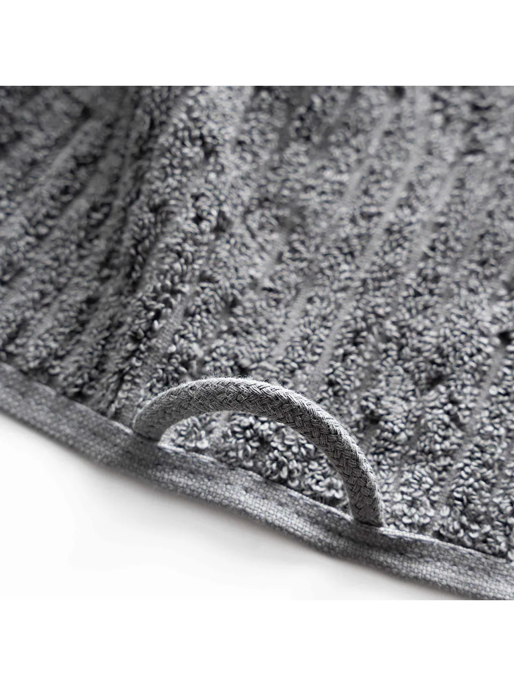 Anisa Banyo Havlusu %100 Pamuk Penye Jakarlı Antrasit 80x150 Cm-2