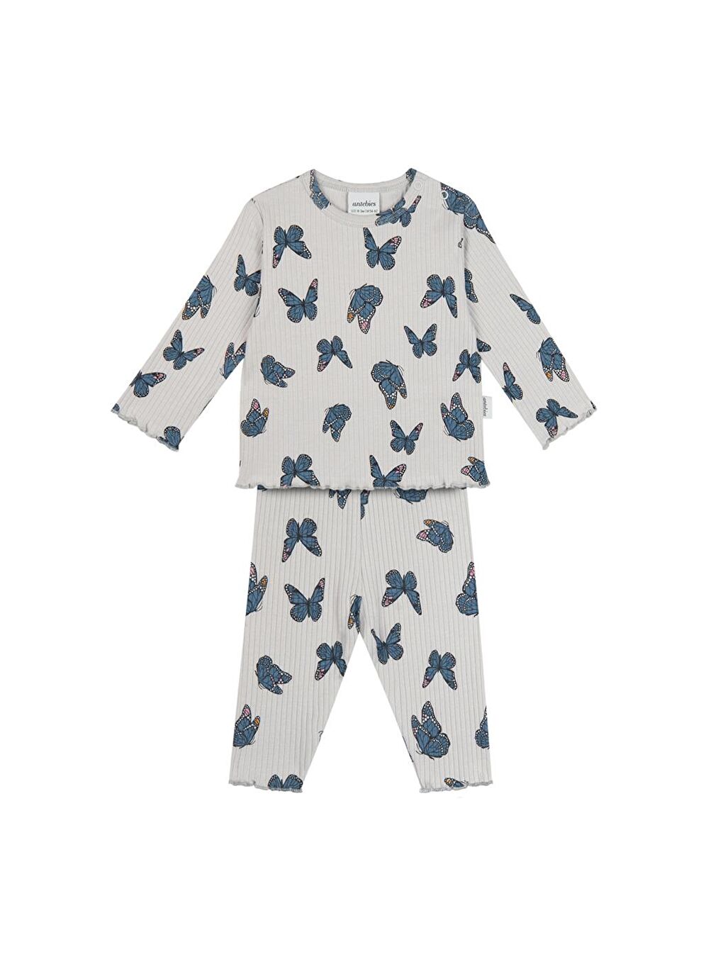 Mavi Kelebek Desen Bebek Taytlı Set