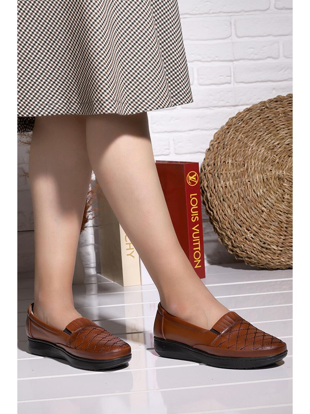 Kahverengi Rahat Konfor Özel Topuk Jeli Anne Günlük Ayakkabı P 08