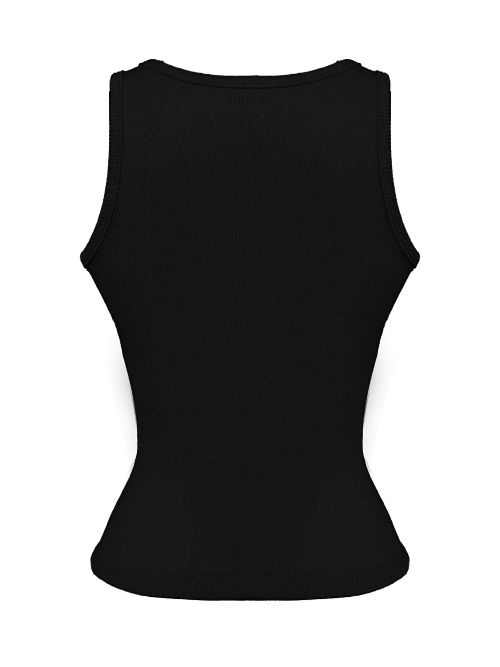 Siyah Pamuklu Kalın Askılı Fitilli Toka Detaylı Kadın Atlet-2