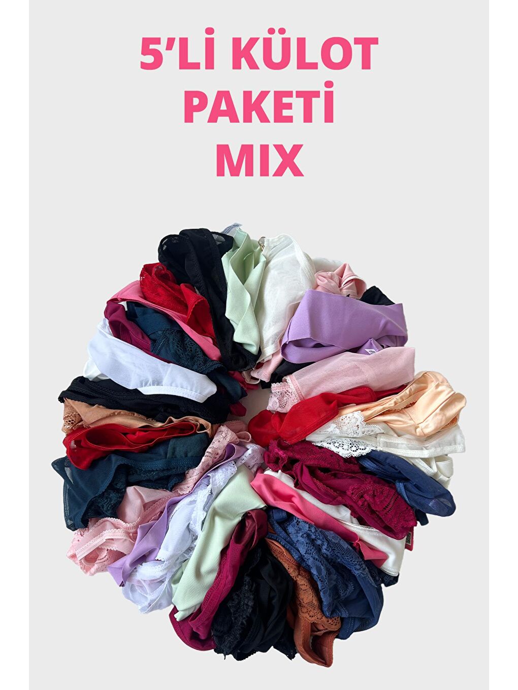 Karışık Kadın Bikini Külot Brezilya Külot Tanga Külot Karma Paket 5'Li-1