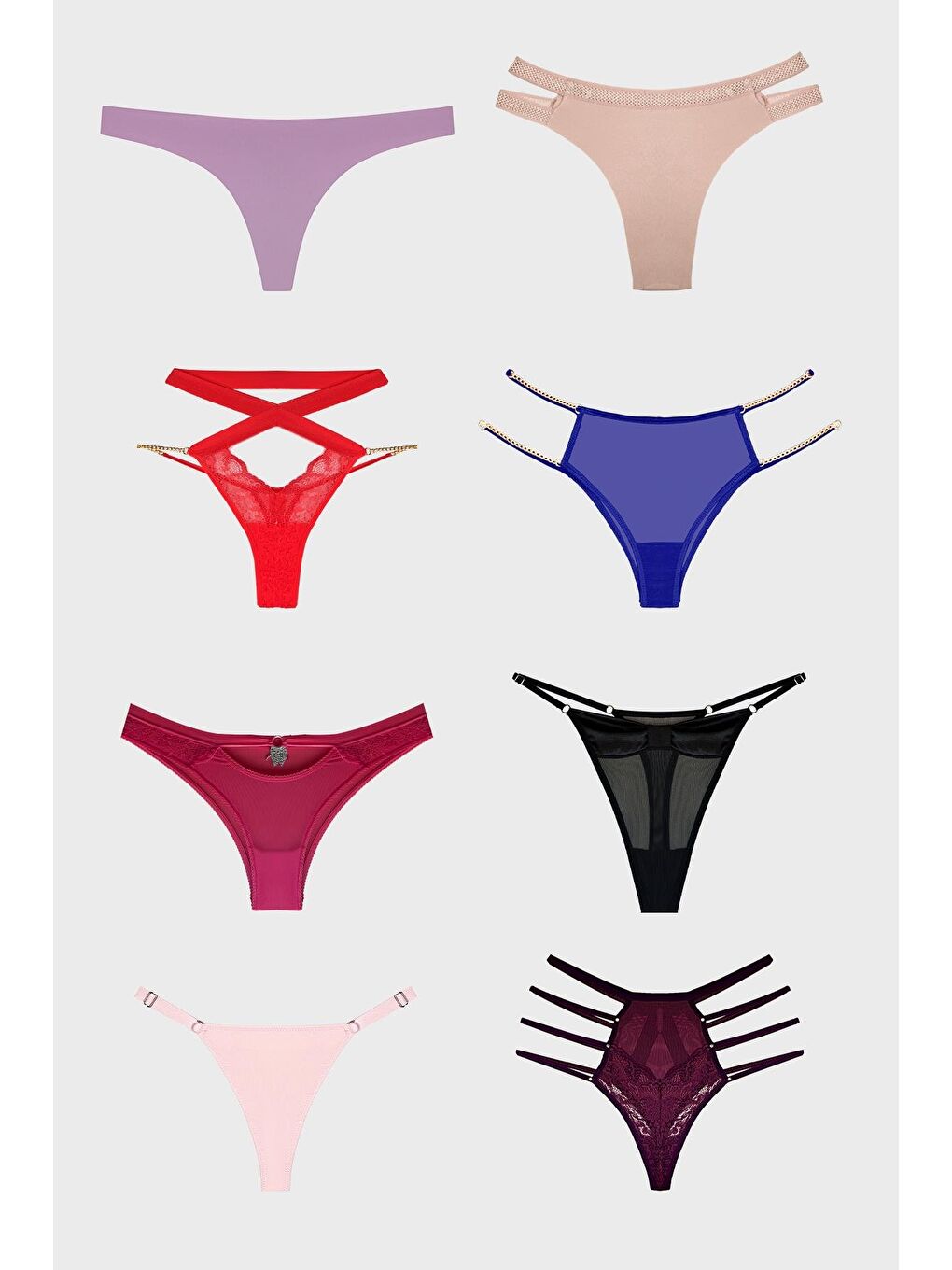 Karışık Kadın Bikini Külot Brezilya Külot Tanga Külot Karma Paket 5'Li