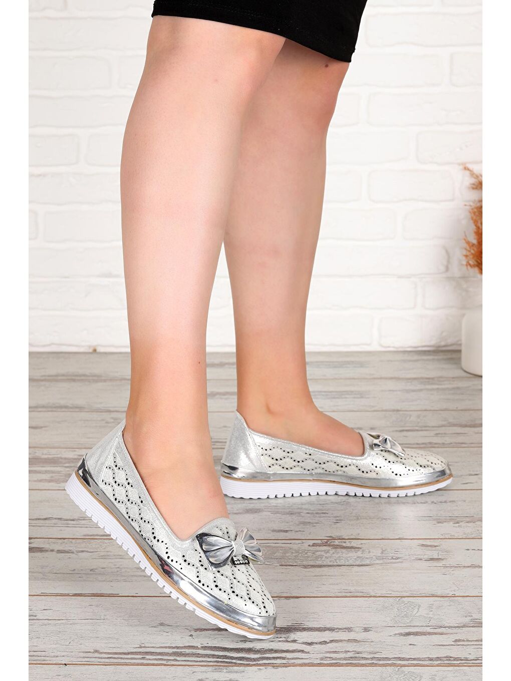 Gri Kadın Günlük Babet Ayakkabı Cns 1017