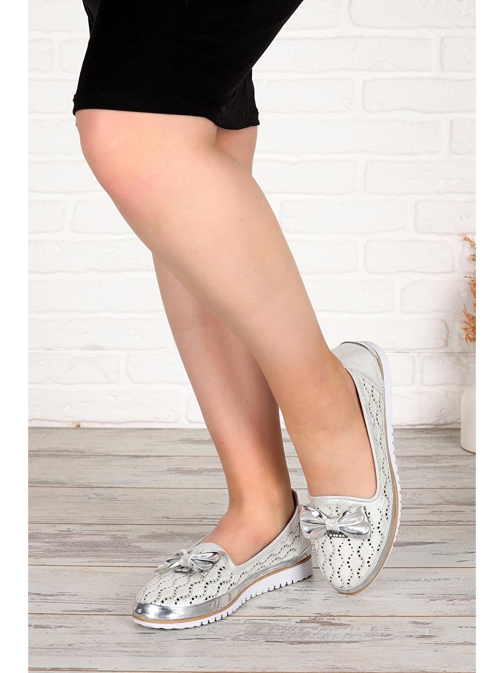 Gri Kadın Günlük Babet Ayakkabı Cns 1017-1