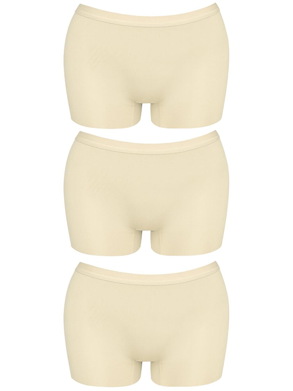 Karışık Basic Lazer Kesim Dikişsiz Kadın Boxer Külot Ten 3'Lü Paket