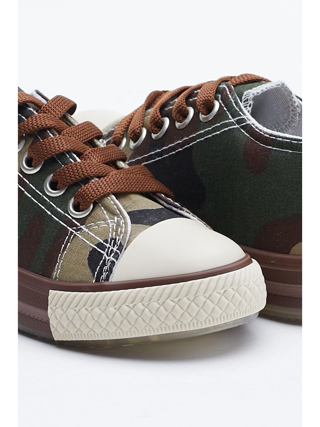 Çocuk Unisex Haki Kamuflaj Işıklı Spor Ayakkabı Tb998-1