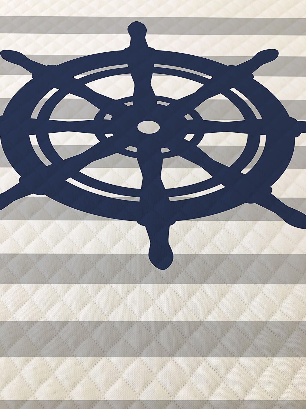 Karışık Marin ve Çıpa Desen Tek Kişilik Çocuk Pike Takımı 160x220 cm-1