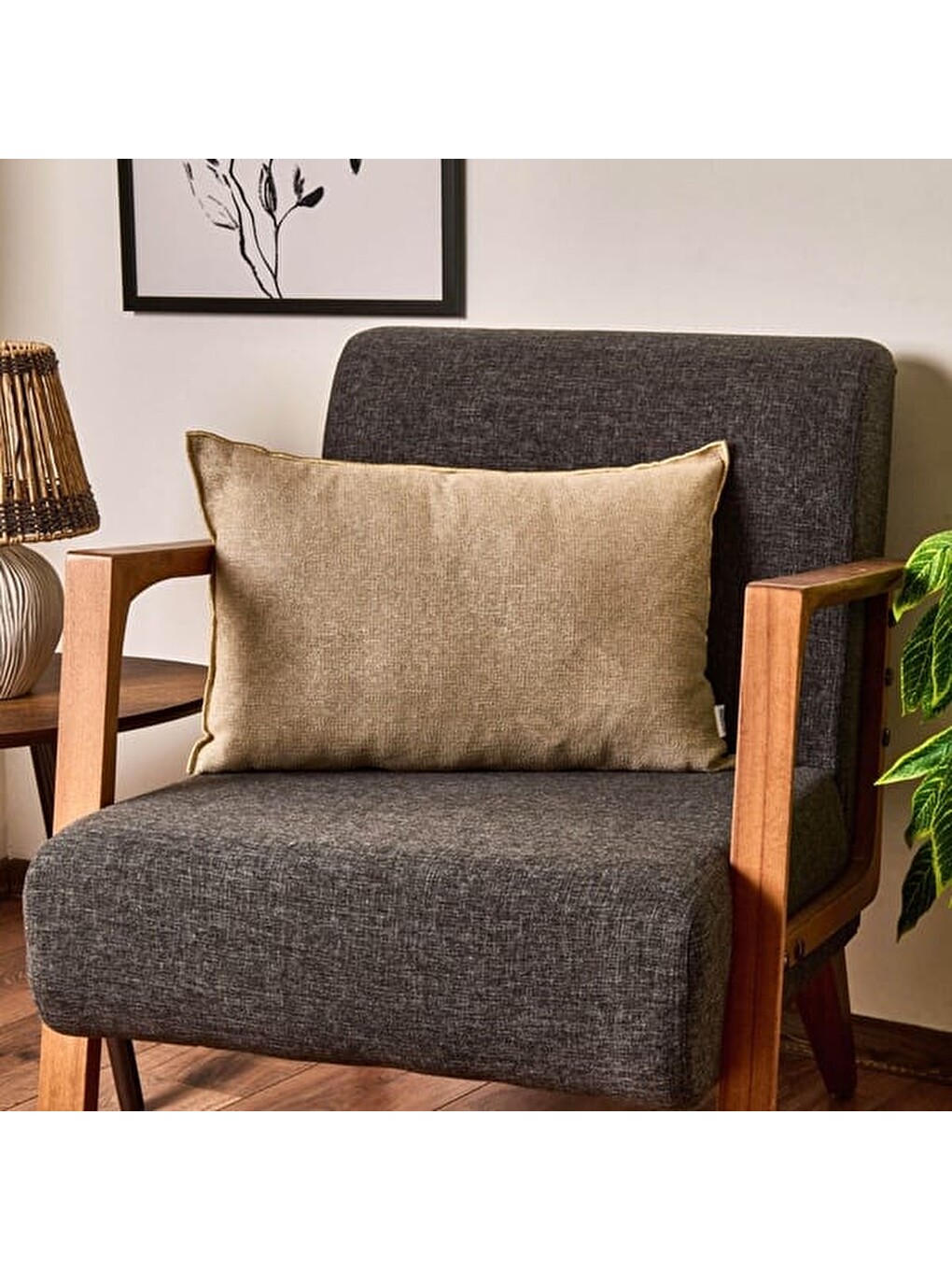 Soft Thiny Kırlent - Bej - 35x55 cm-1