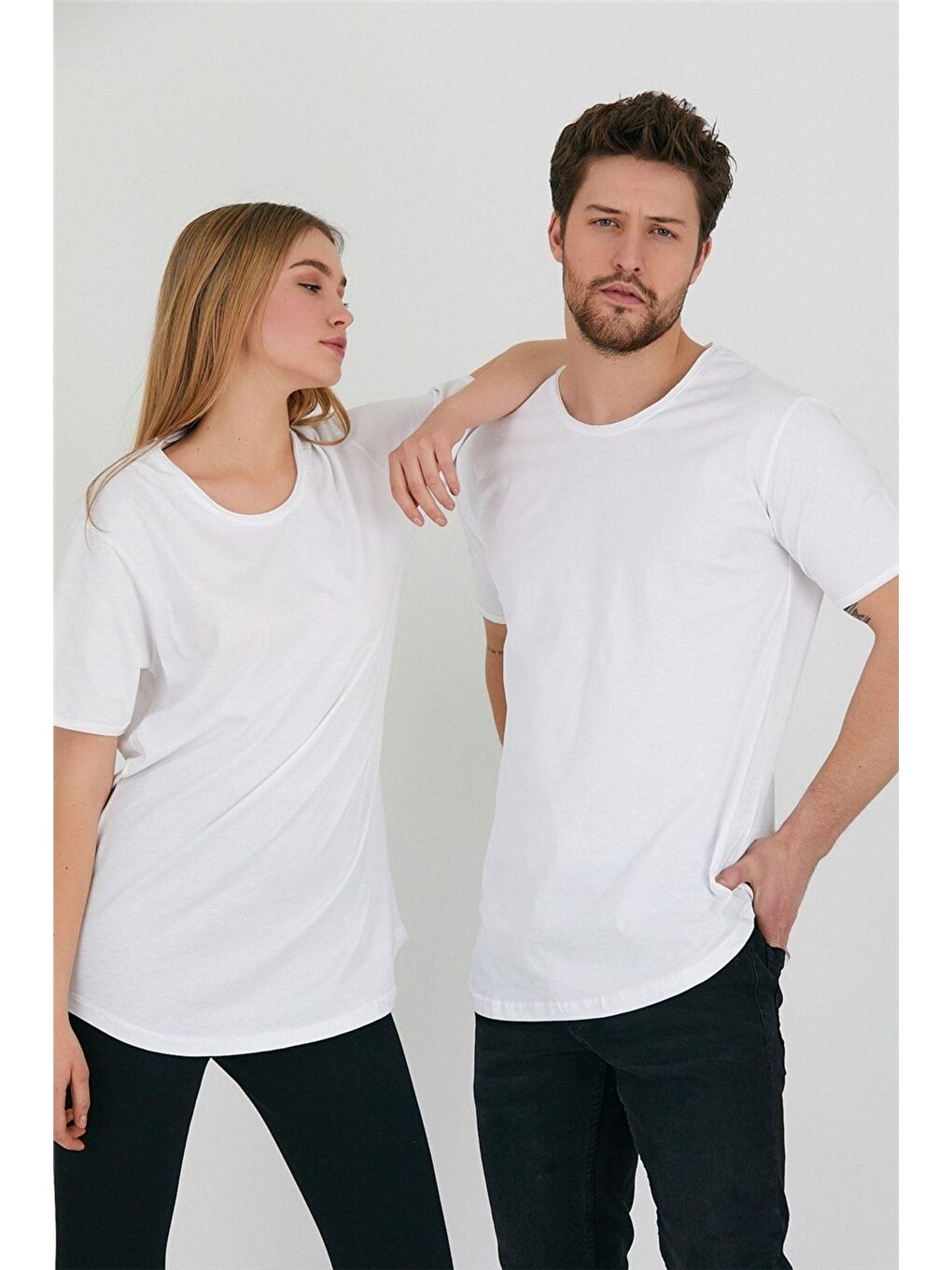 Tarz Cool Beyaz Unisex  Salaş Tişört