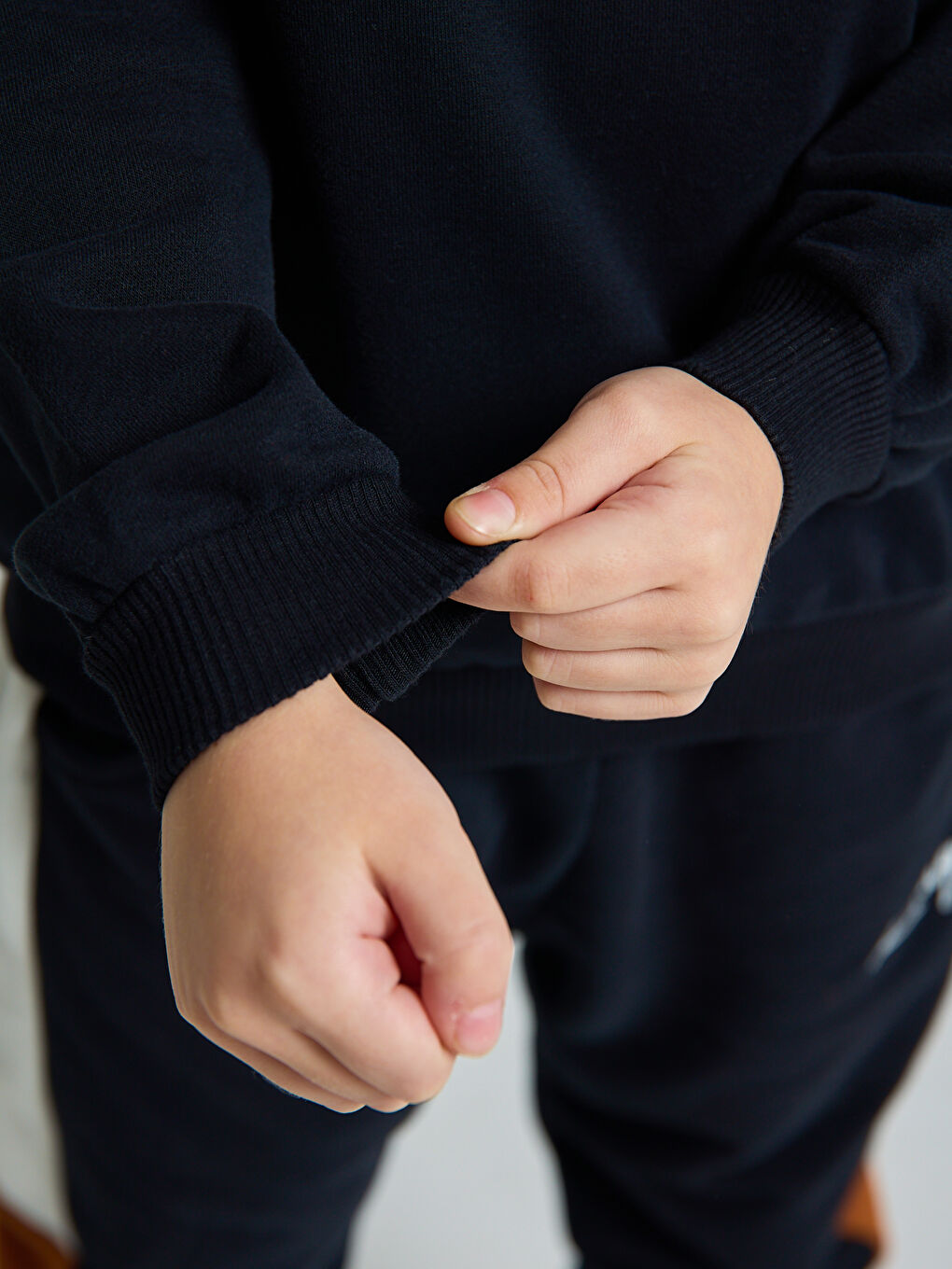 Kahverengi Bisiklet Yaka Erkek Bebek Baskılı Sweatshirt ve Eşofman Alt 2'li Takım-5