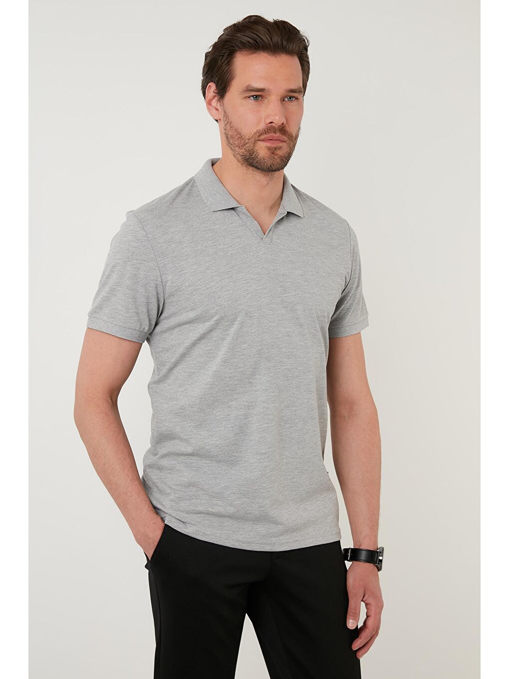 Buratti Gri Slim Fit Pamuklu Polo Tişört 5902141 - 6