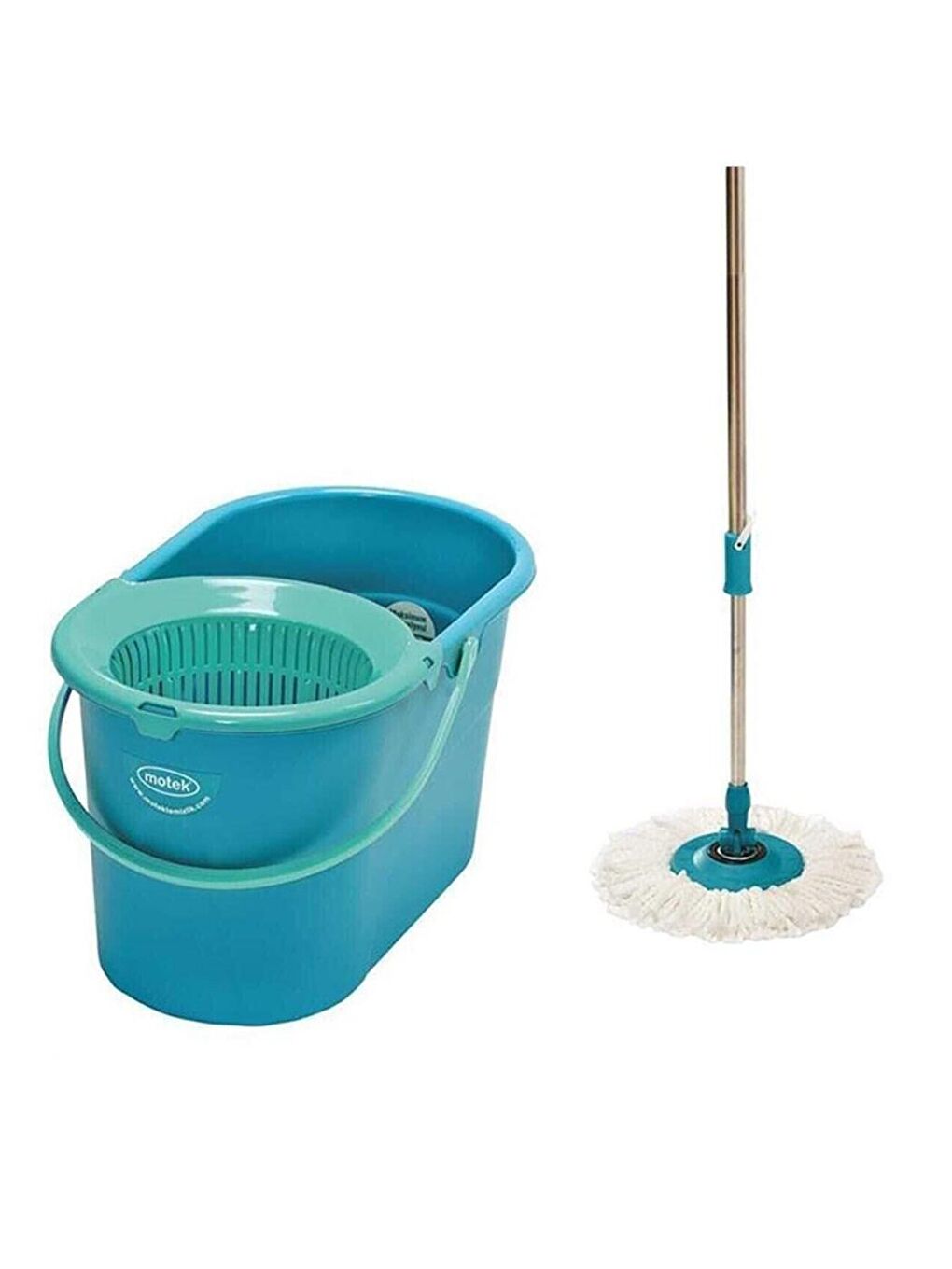 Mavi Fix Mop Set Pratik Temizlik Seti Sıkma Sistemli Döner Başlıklı