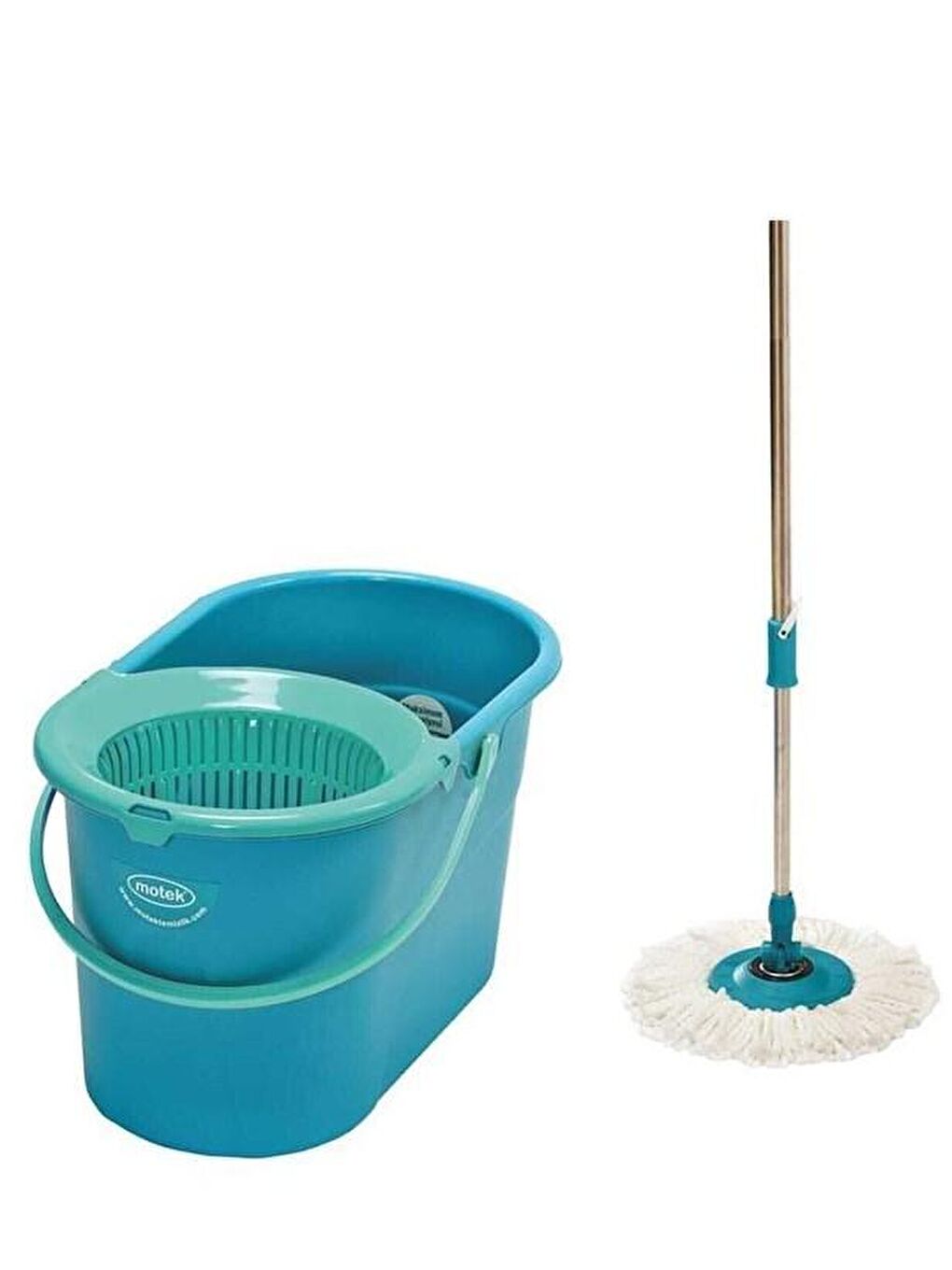 Mavi Fix Mop Set Pratik Temizlik Seti Sıkma Sistemli Döner Başlıklı-1