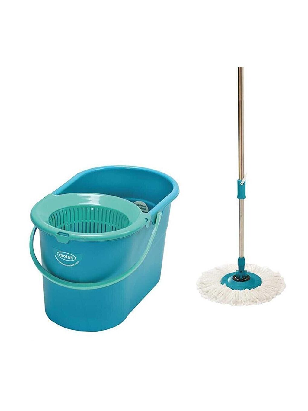 Mavi Fix Mop Set Pratik Temizlik Seti Sıkma Sistemli Döner Başlıklı-2