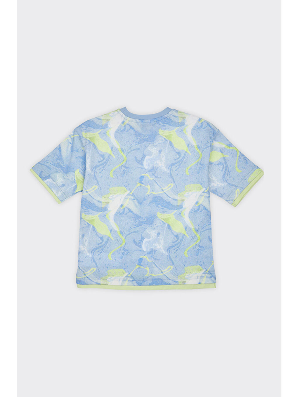 Mavi Erkek Çocuk Baskılı Tişört-1