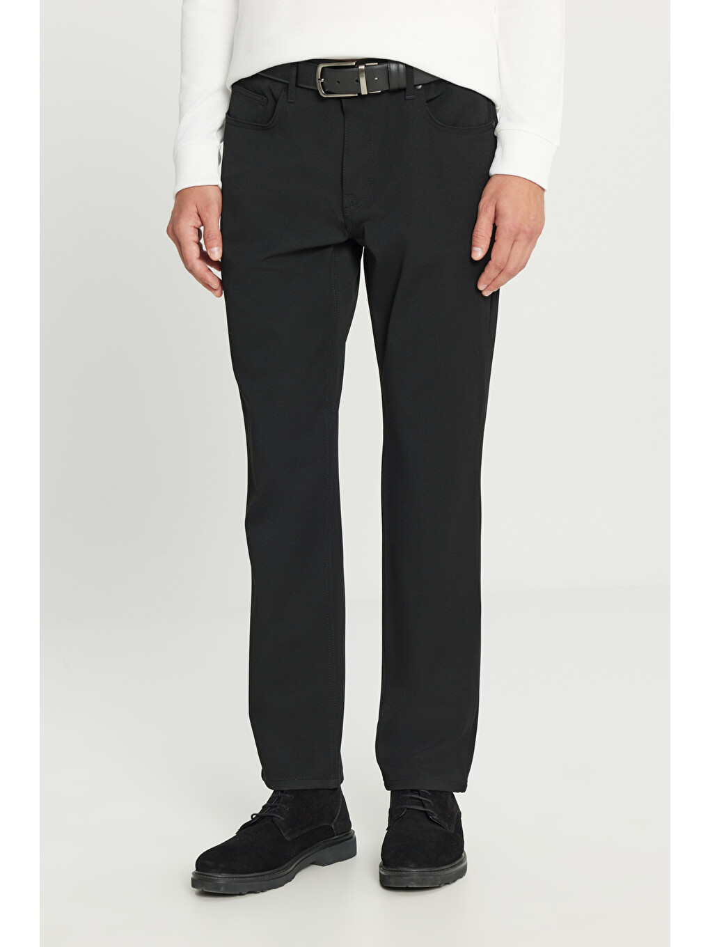 Erkek Siyah Yumuşak Dokulu Slim Fit Dar Kesim 5 Cepli Esnek Casual Pantolon