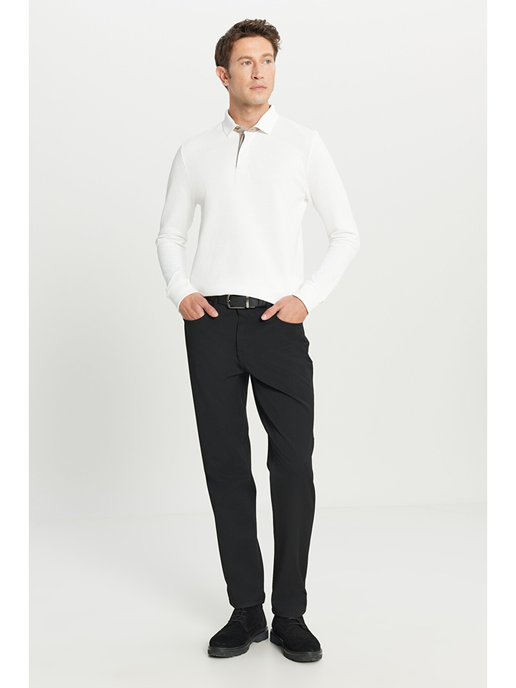 Erkek Siyah Yumuşak Dokulu Slim Fit Dar Kesim 5 Cepli Esnek Casual Pantolon-1