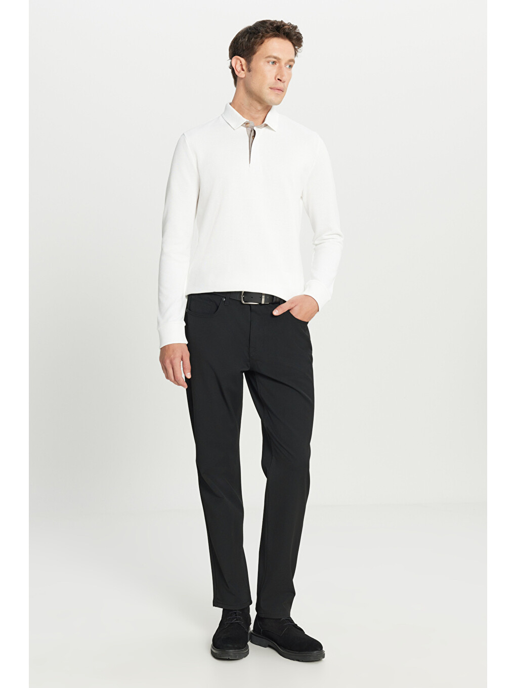 Erkek Siyah Yumuşak Dokulu Slim Fit Dar Kesim 5 Cepli Esnek Casual Pantolon-2