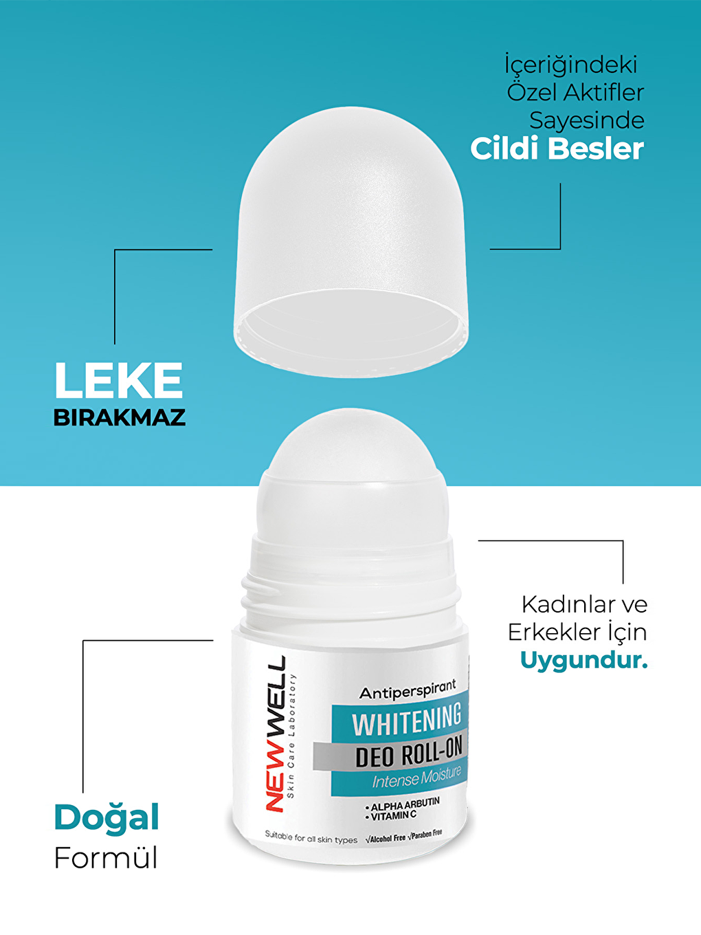 New Well Şeffaf Ter Önleyici Beyazlatıcı Roll-On - 2