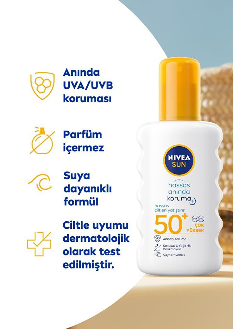 SUN Güneş Koruyucu Sprey 200ml, Q10 Yüz Kremi 50ml, Dudak Bakım Kremi, Deodorant 150ml, Çanta Hediye-1