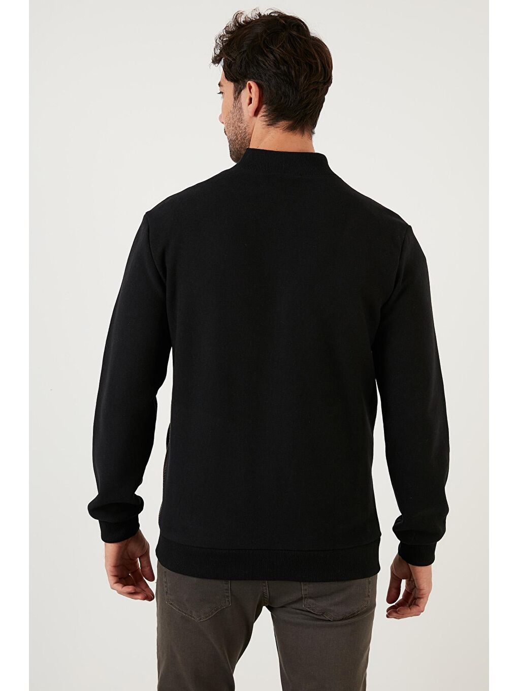 Kahverengi Pamuklu Regular Fit Fermuarlı Dik Yaka Hırka 59052112-4