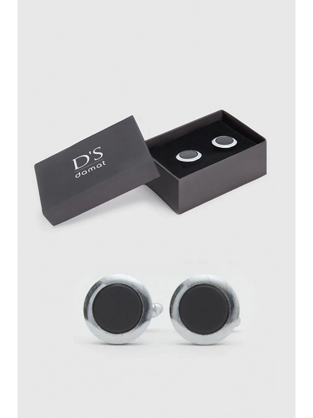 Gri Gümüş Siyah Renk Kol Düğmesi-4