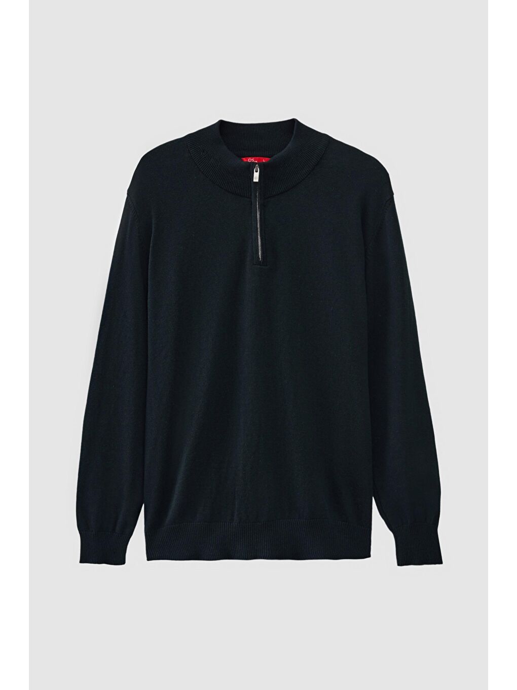 Slim Fit Haki Yarım Fermuarlı Triko Kazak-4