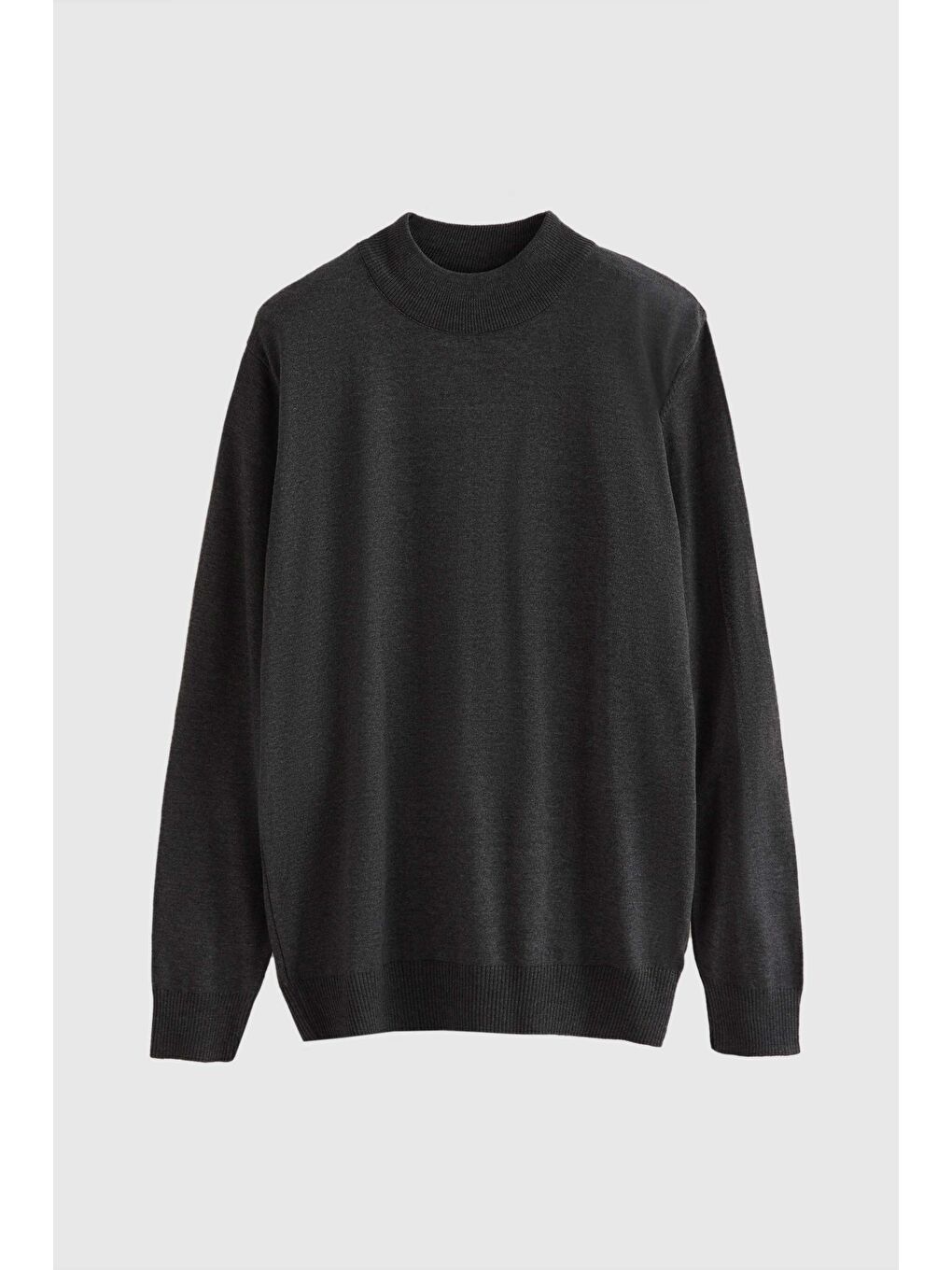 Regular Fit Antrasit Pamuk Karışımlı Yarım Balıkçı Triko Kazak-4